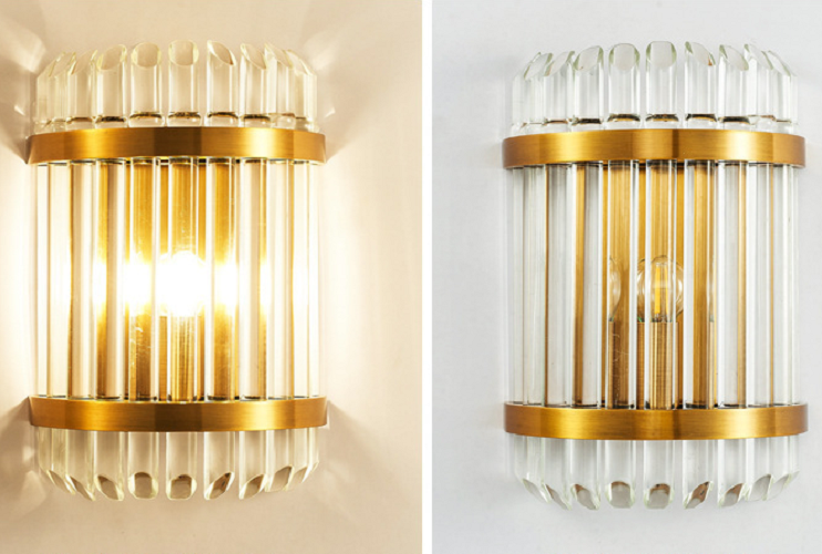 240V Bar Decoration Dia 210mm Hright 300mm / 500mm Crystal Wall Lamp