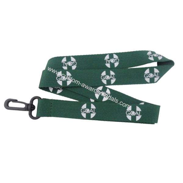 Goal Silk Screen, Heat Transfer Printing, Woven Promotional Lanyards With Plastic Hook