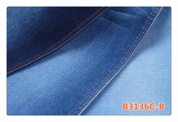 Tela Jean Material macio da sarja de Nimes do Spandex do algodão das calças de brim 10.8oz 97% Ctn 3% Lycra