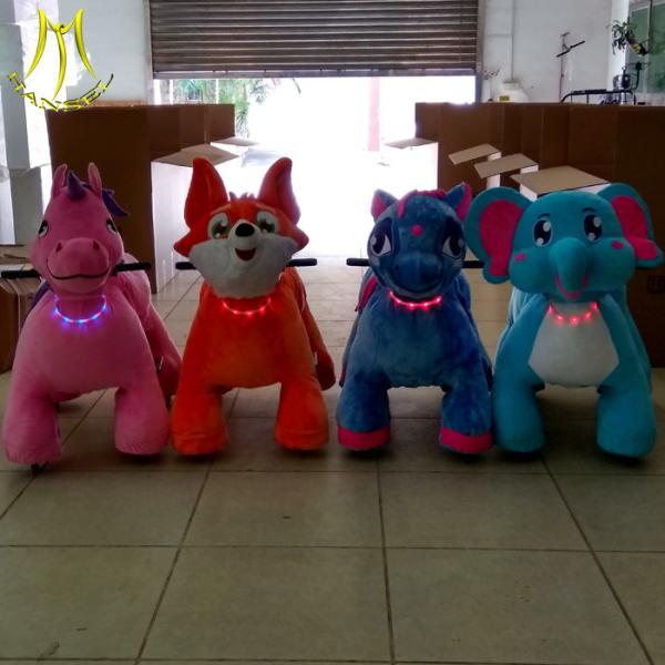 Hansel electric walking horse toy and motorized animal scooter for shopping mall with plush animal scooter for rent