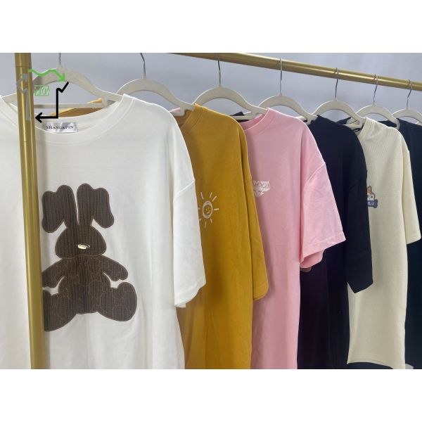 Wholesale YIJIAYI Brand Second-hand Men's Women's Cotton T-shirts Short Sleeves High Quality Summer Mixed Colors Used Clothes