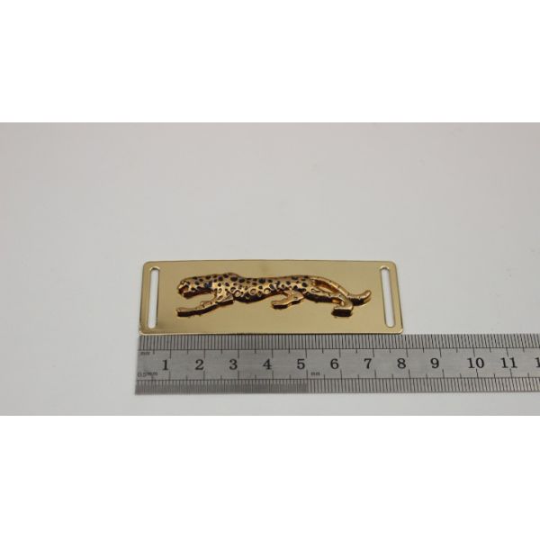 Gold Plated Latest Iron Material Metal Shoelace Charm Leopard Logo Metal Shoe Buckle