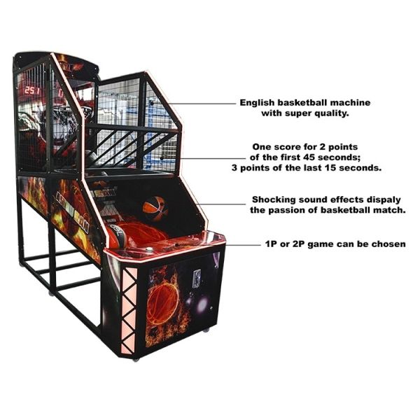 Fancy Shooting Street Basketball Arcade Game Machine  Orange Green Blue Color 