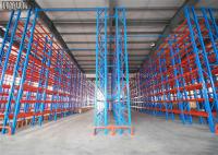Movimentação na movimentação através do sistema do racking, movimentação do passo 75mm no racking do armazém