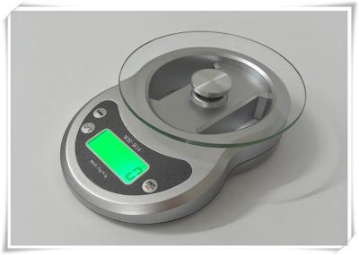 Timer Function Kitchen Weight Scale , Tempered Glass Platform Portable Food Scale