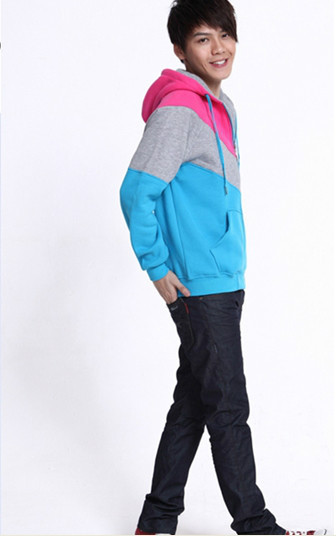 Фуфайки Hoodies Застежка-молнии-вверх, одежды пар, голубая Анти--Морщинка