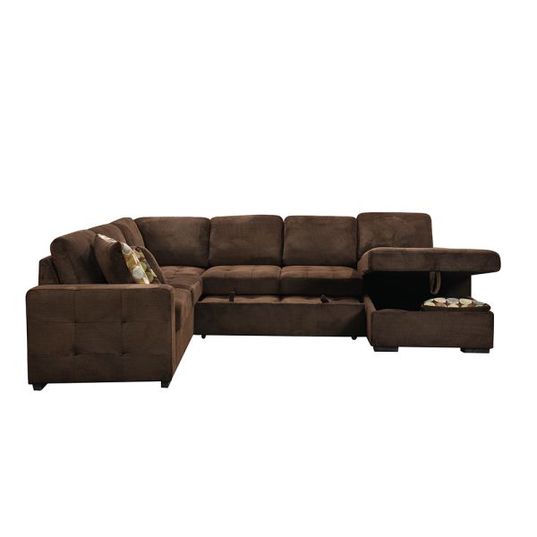 chocolate pineapple pattern u-shaped 2seater single armrest loveseat pull-out bed sectional sofa bed sets