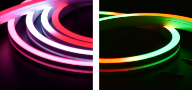 Режим контроля DMX512 предохранения от IP67 неона 1220 СИД силикона RGB горизонтальный гнуть