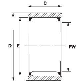 Подшипник ролика иглы хромовой стали ABEC 1, NA подшипников клетки нейлона   Серия NKI