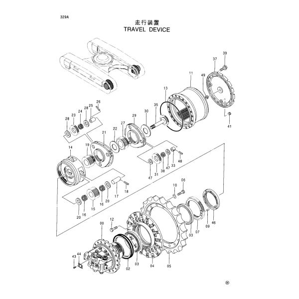 EX220-5 Excavator Travel Gearbox 9134826 Transmission Reducing