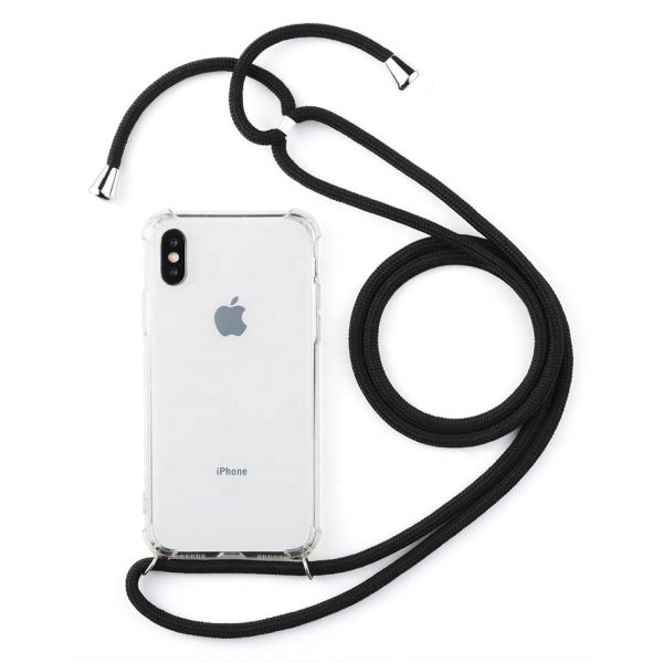 Transparent TPU PC Acrylic Crossbody Strap Mobile Phone Case Iphone X Xs Sports Style