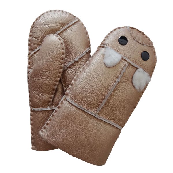 Children Winter Leather Mitten Gloves Classic Plain Style Eco - Friendly