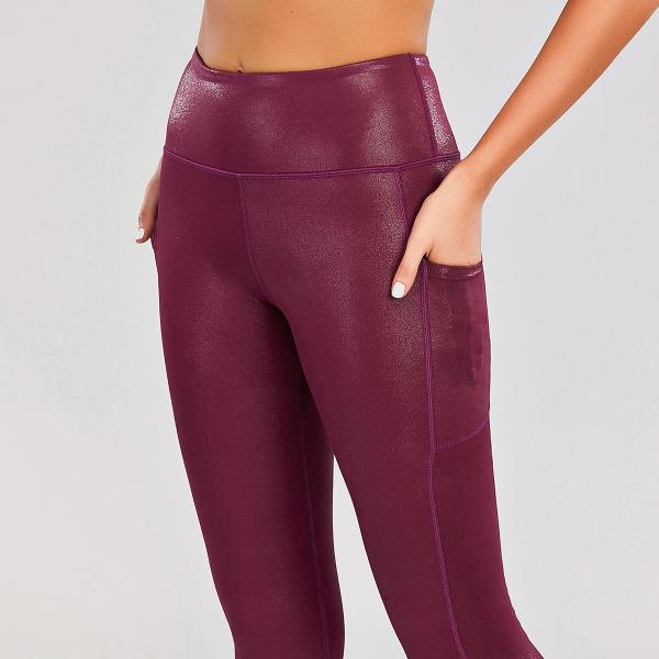 75% Polyester 25% Spandex Womens Yoga Leggings With Phone Pocket