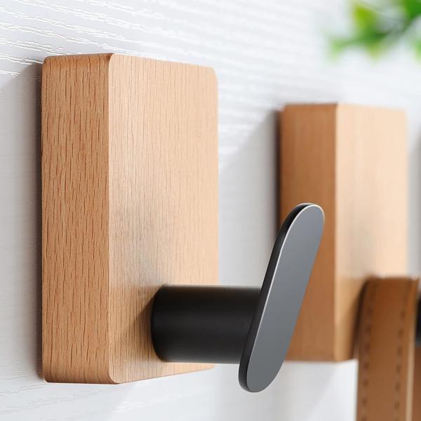 Solid Wood Beech Wall Hook - Handmade Customizable Coat Hanger