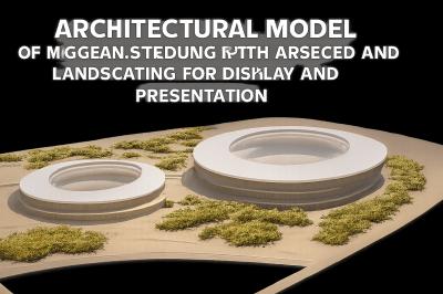 Architectural Model of Modern Stadiums with Detailed Landscaping for Display and Presentation