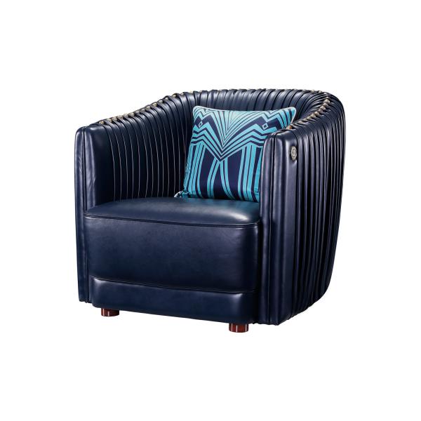 KTV lobby sofa chairs used PU leather for high density sponge with walnut wood legs