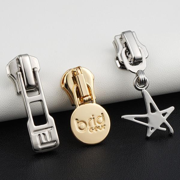 ISO / ROHS / SGS Certified Custom Metal Zipper Puller With Slider for Garment and Bag