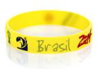 debossed and color filled brasil the world cup football fan elastic wristbands