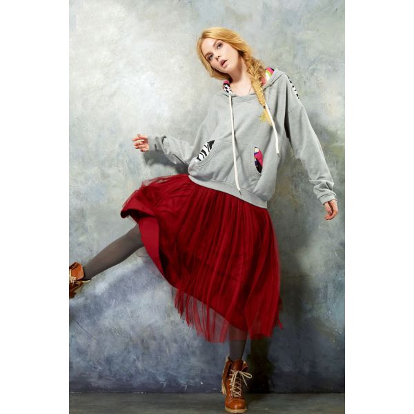 Фуфайки дам с капюшоном, белый свободный способ Джерси