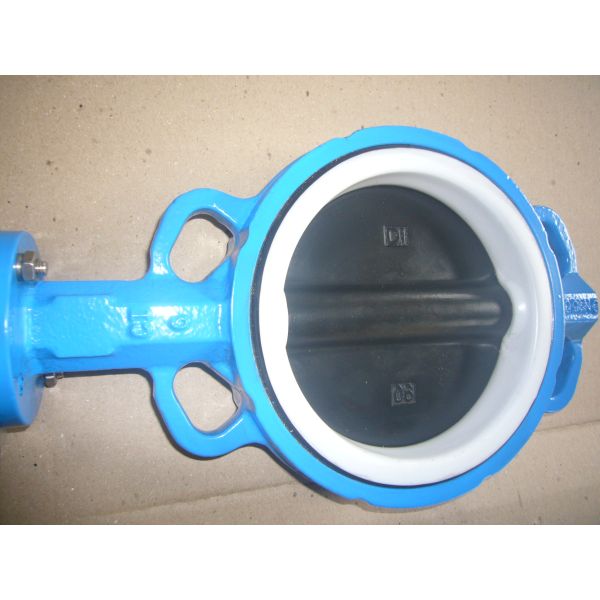 High Performance DIN 2501 PN6 / PN10 / PN16 Flange Wafer Butterfly Valve Disc Coated PTFE