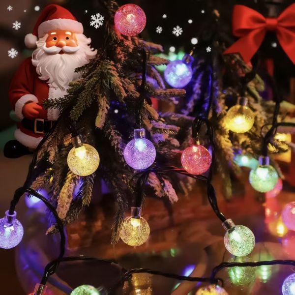 Garden Solar Decorative Lights Spherical Christmas Ornament 3 Night Battery Life