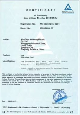 WENZHOU MEIHENG ELECTRIC CO.,LTD Certifications
