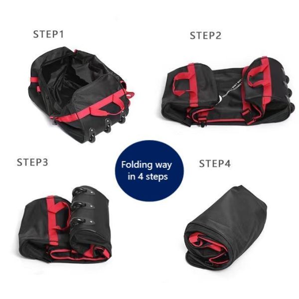 3 колеса Широко складной рулонный сумка большой объем легко переносится