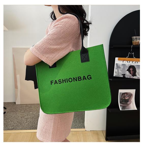 Versatile Felt Bag, Shoulder Handbag, Felt Tote Bag, Leather Strap, Shopping Bag, Large Quantity Discount Large Reusable Bags Heavy Duty Grocery Tote Bag