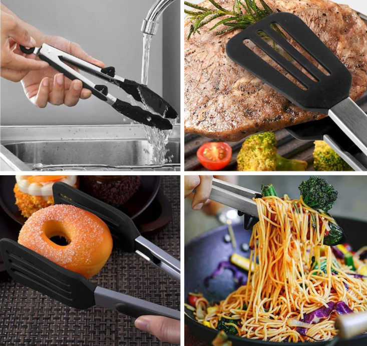 Multifunction Kitchen Food Tongs Stainfree 12in Length Dishwasher Safe