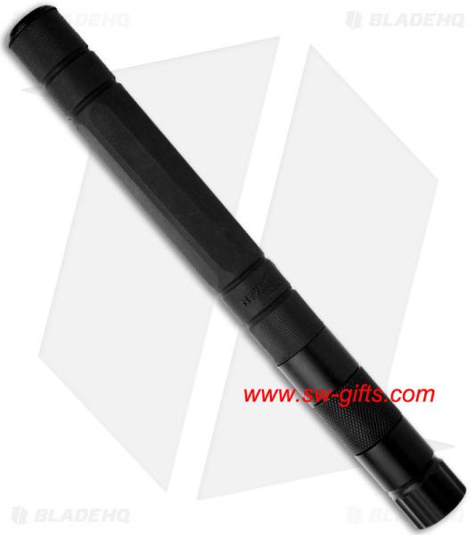 Flashlight Baton Expandable 22.5 Self Defense Baton (Black) Head Lamp Torch Gifts