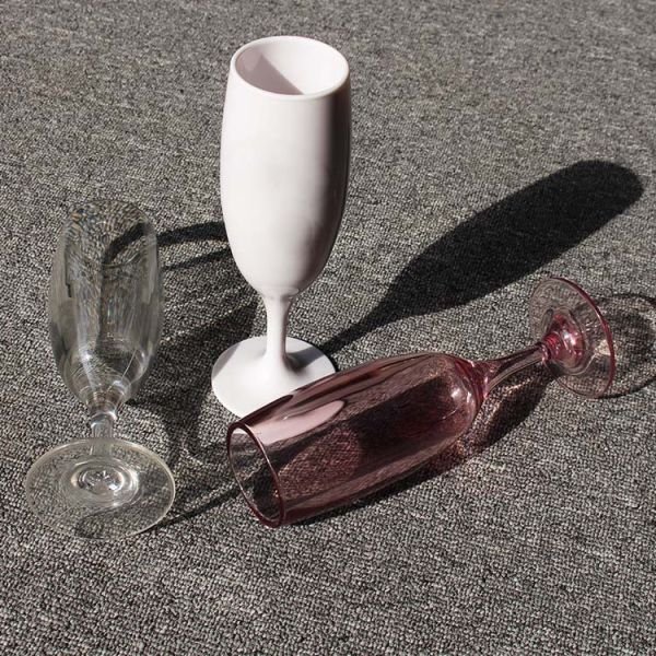 Premium Recyclable Plastic Champagne Glasses 180ml 6oz Unbreakable