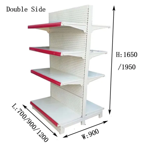 Estantes nuevos de 2023 China Factory Color personalizado Tamaño de acero doble lado Estantes de la feria comercial