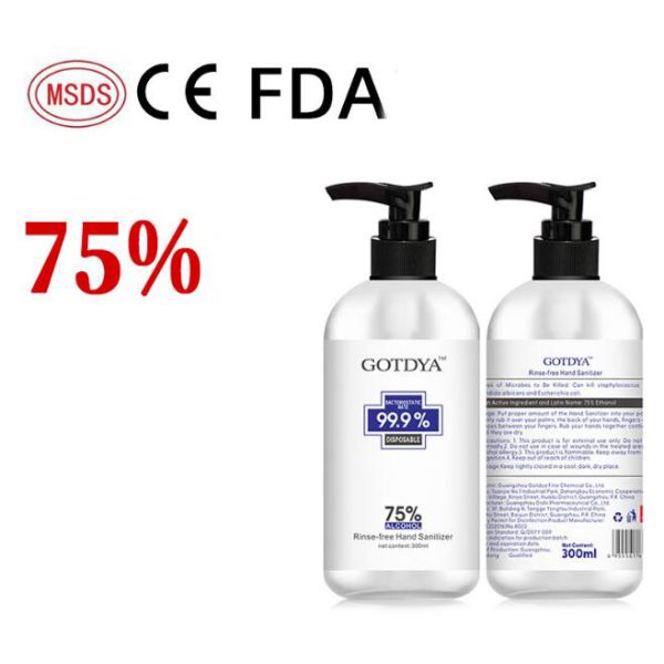 75% Alcohol Disposable Hand Sanitizer No Sticky Antiviral Rinse-free Hand Gel 300ml