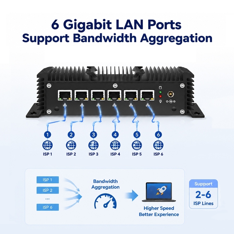 Intel Core i5 8279U Processor Soft Router 6 LAN 1 RS232 COM 1 RJ45 COM