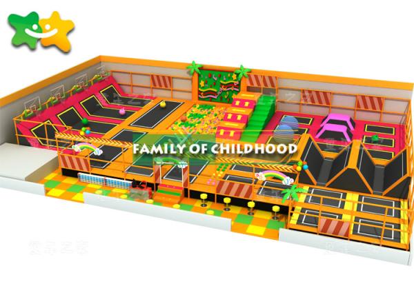 Sky Zone Trampoline Park Equipment Soft Play Area With Baby Care Fence Safety Net