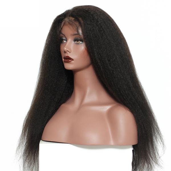Customized Sew In Lace Front Human Hair Wigs  Indian Yaki Straight Hair