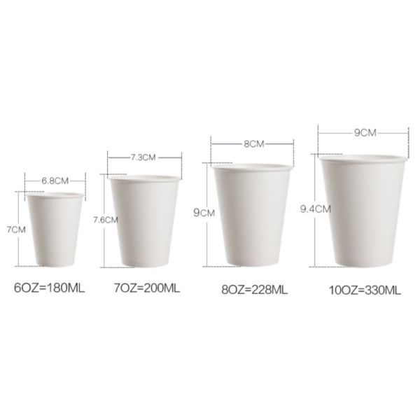 2.5oz Custom Printed Black Disposable Coffee Cups 8oz Coffee Single Wall Cups