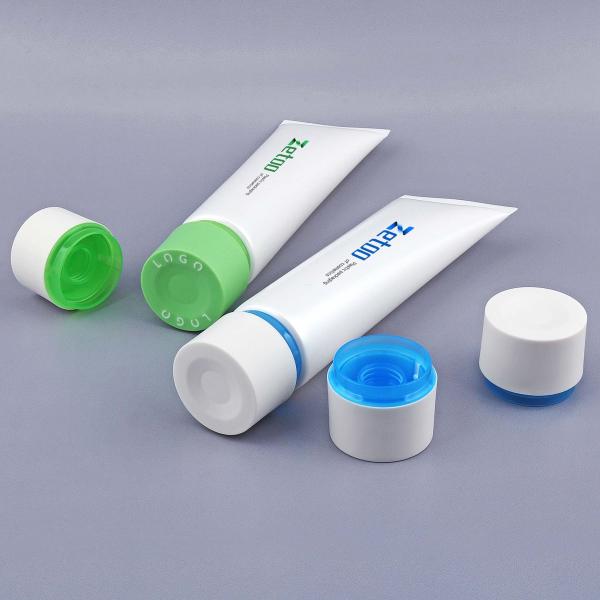 PE Empty Lotion Squeeze Tubes White Cosmetic Soft Tube Round With Matt Screw Caps