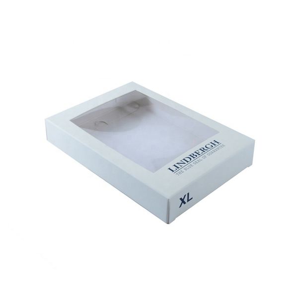 250gsm White Card Paper Mens Underwear Packaging Box With PVC Window
