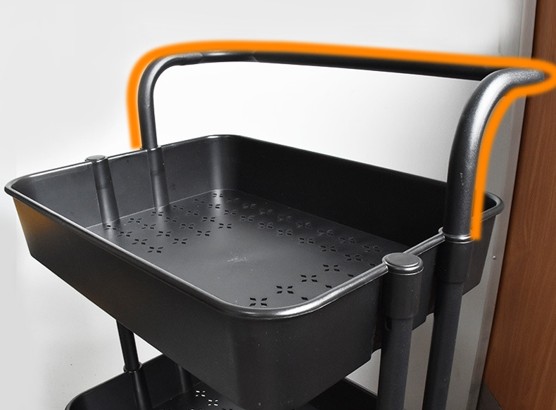 Wear Resistant Kitchen 45KG Bearing ABS 3 Shelf Trolley