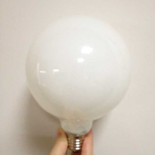 pandent lighting larger globe light bulbs G125 led filament opal glass white milk glass