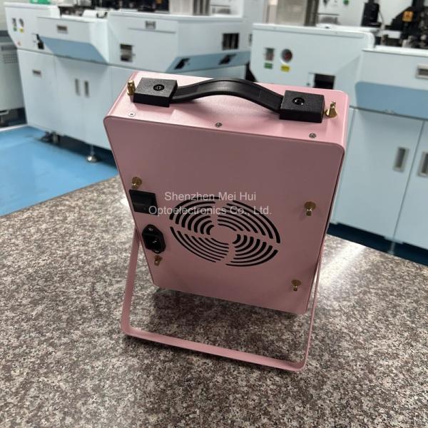 MINI 300W Red Light Therapy Handheld Panel with LED Wavelength 630 660 810 850 in Pink and Black Body Color
