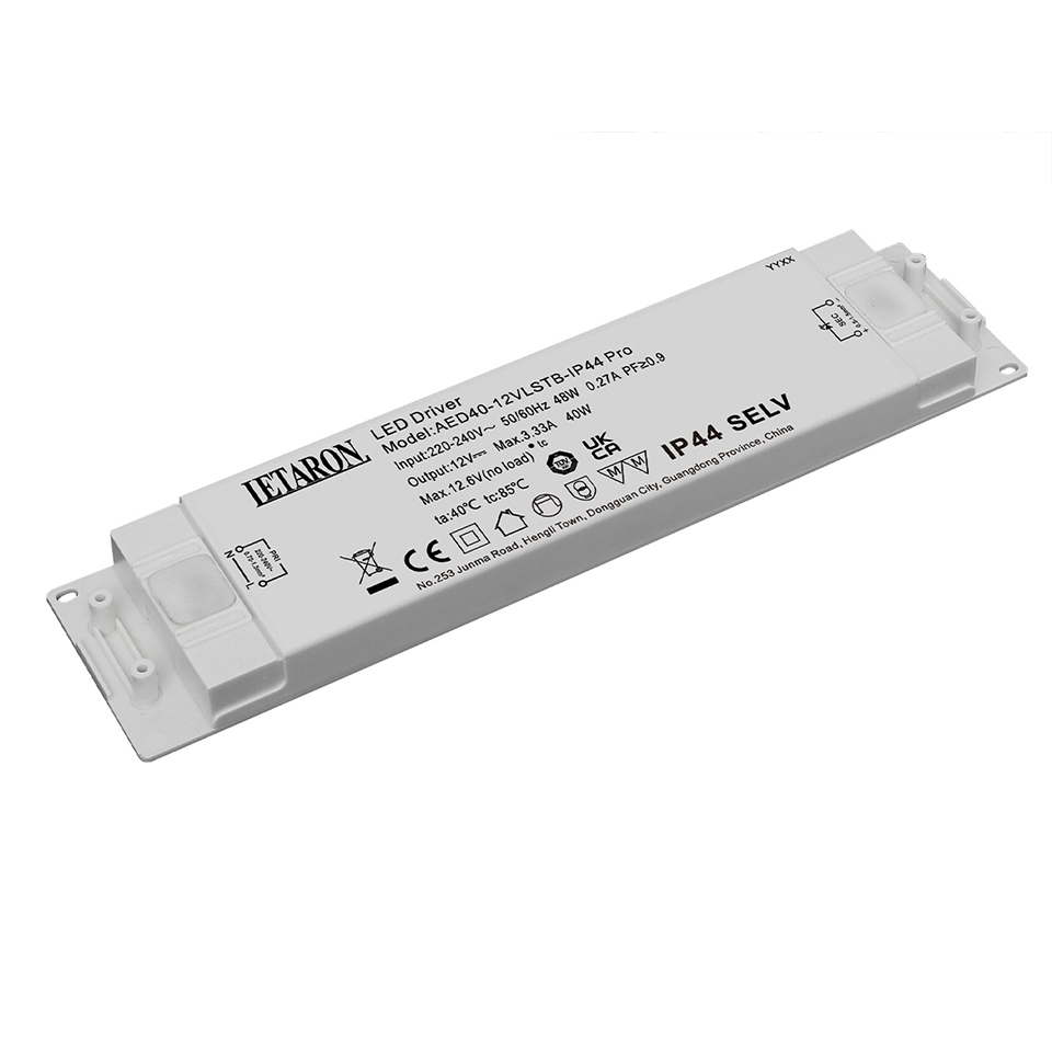 Flicker Free 40W 12V IP44 Letaron LED Driver Constant Voltage for Mirror Light