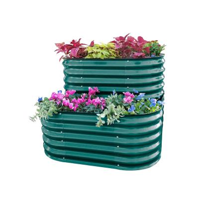 Modern Irregular Modular Metal Raised Garden Bed Kit 3.4x3.4x2.6Ft