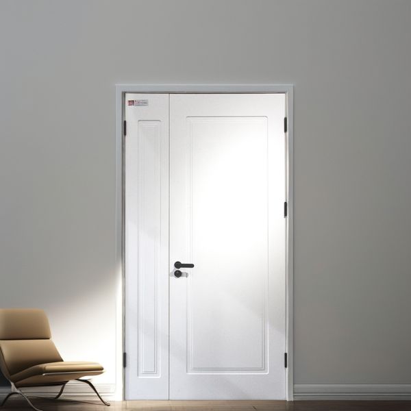 Aluminum Frame Bedroom Solid Wood Painted Interior Doors Sound Insulation Hinge Options