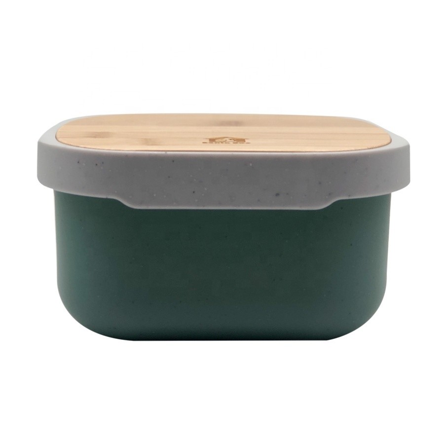 190*150*100mm Salad Container Box with Custom Logo Pattern and Eco-Friendly Bamboo Lid