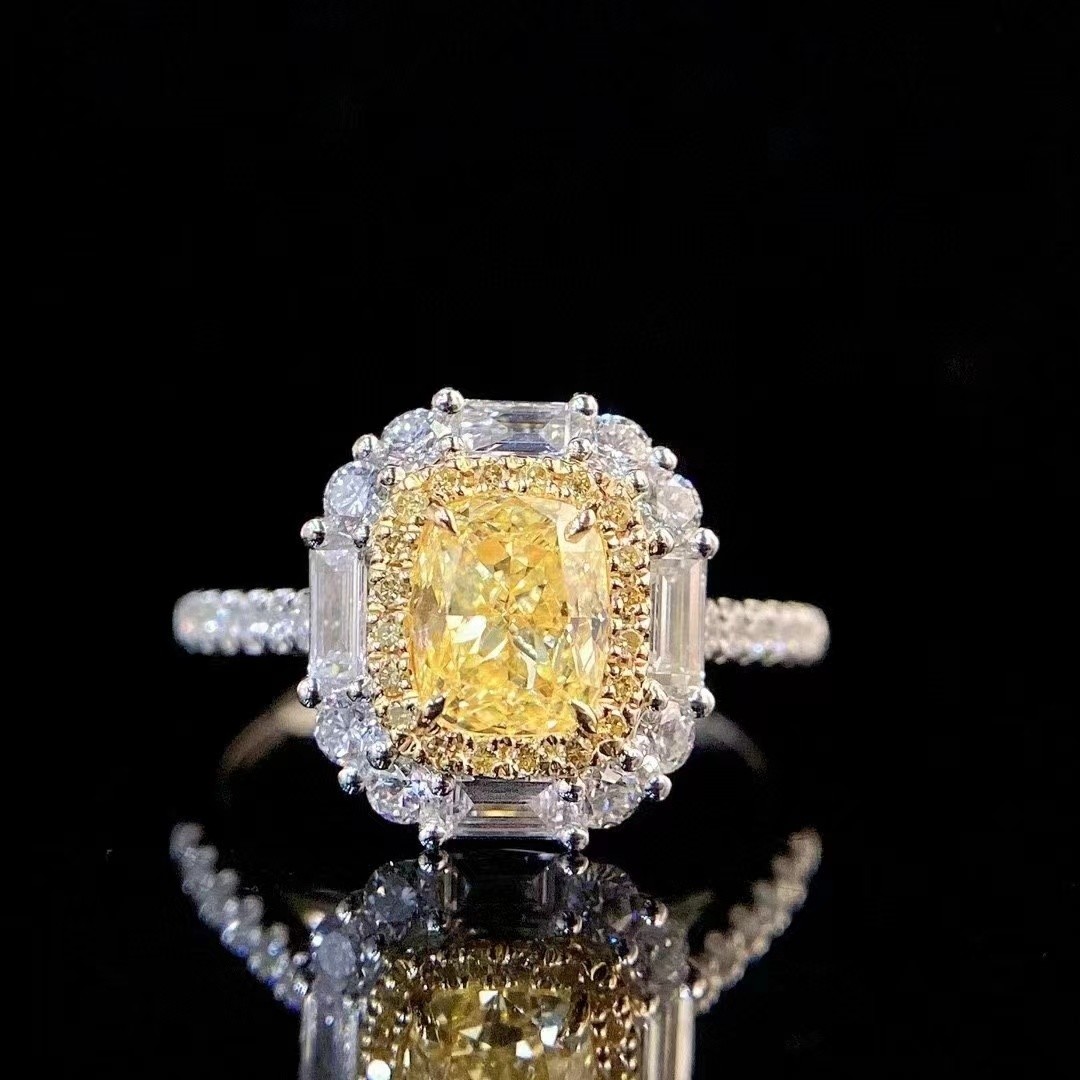 Initial Payment 18K Lab Diamonds Ring and Yellow Diamond Dual Purpose Ring and Pendant