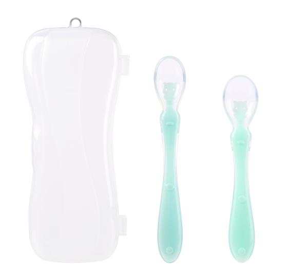Easy To Clean Silicone Spoon with Ergonomic Design / Pink/Blue Color