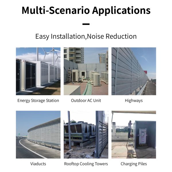 Galvanized Steel Noise Barriers Energy Storage Sound Barrier with Anti-Aging Coating, Equipped with Ultrafine Glass Wool