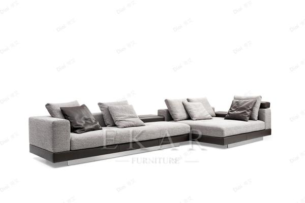 Modern Italian Sectional L Shaped Corner Fabric Couch Living Room Sofa